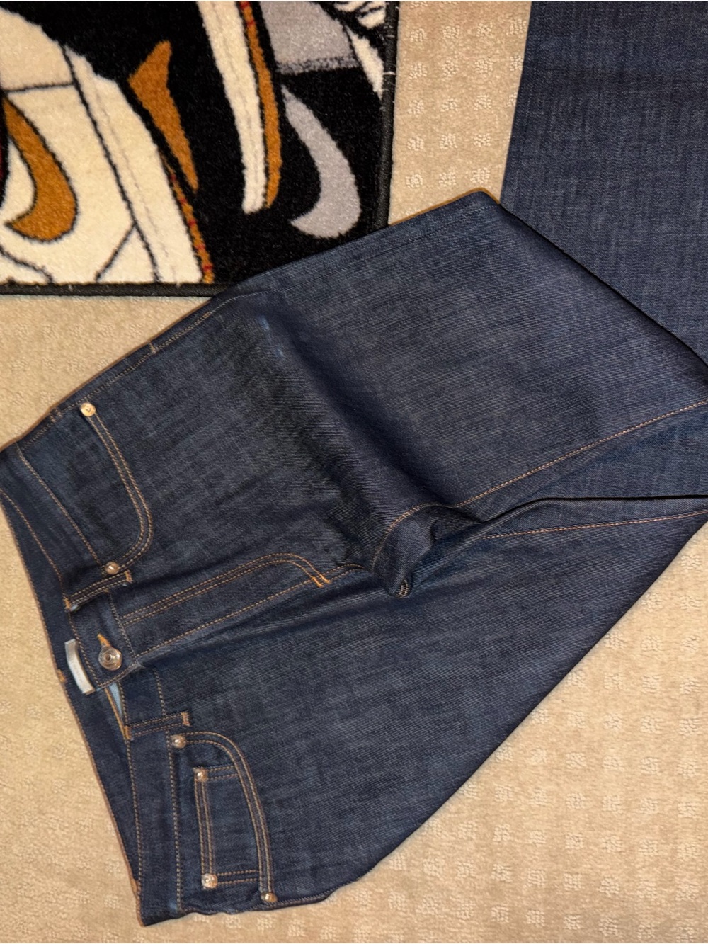 Dior Dark Indigo Denim Jeans with Contrast Stitching